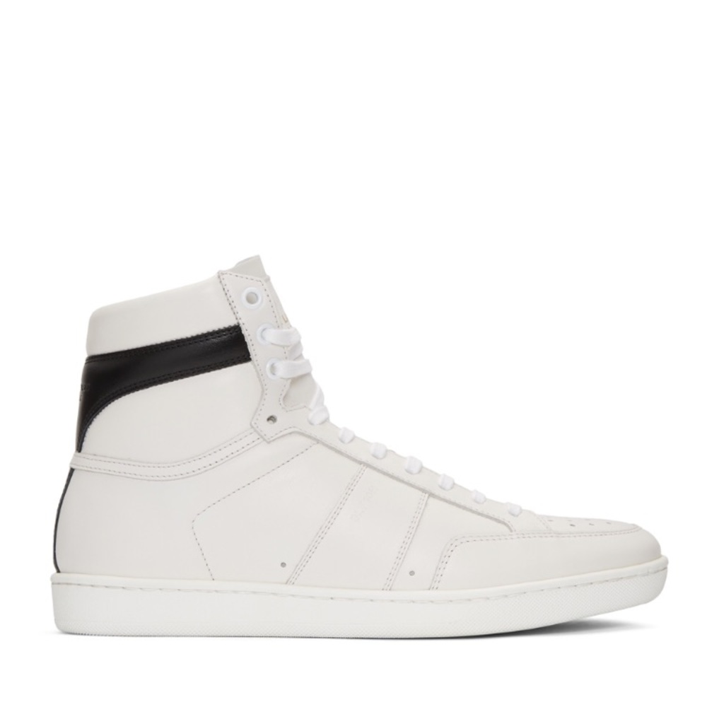 Saint Laurent SL10 High Top Sneaker White/Blk NEW!
